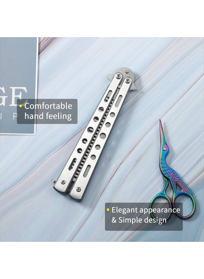 قطعتان من الأمشاط القابلة للطي المصنوعة من الفولاذ المقاوم للصدأ، أدوات تصفيف الشعر للرياضة والاستخدام الخارجي (فضي) - Image 5